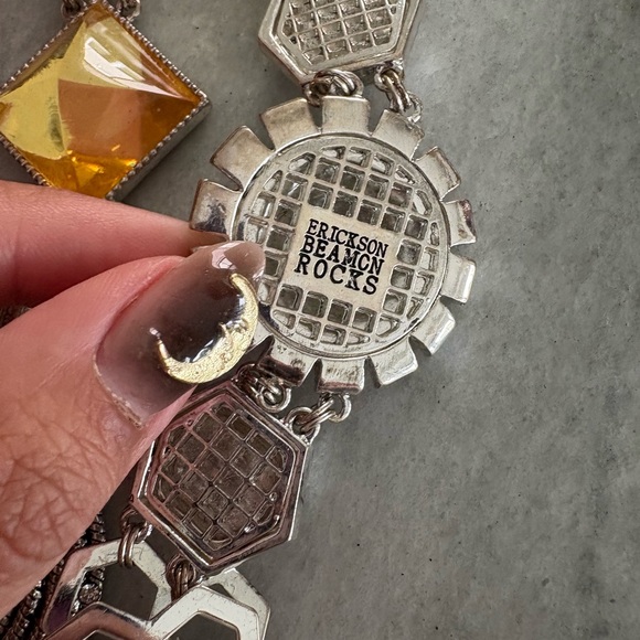 Erickson Beamon Silver and Gold Geometric Necklace and Bracelet Set - Picture 5 of 6